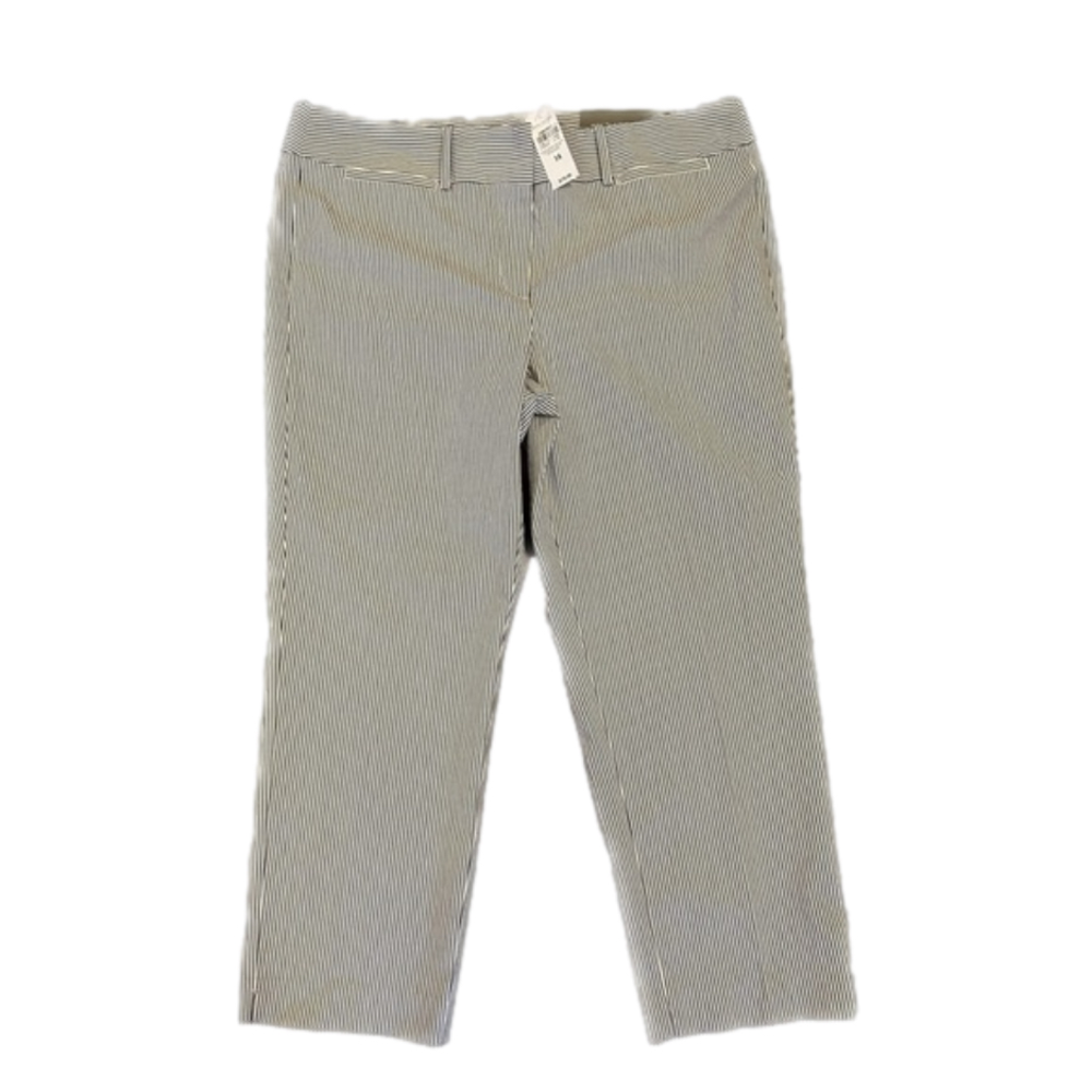NWT Ann Taylor Factory Blue & White Pinstripe Cropped Trouser Women’s size 14